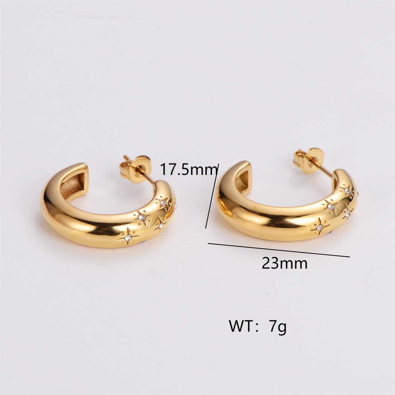 1 Pair IG Style Simple Style Geometric Inlay 304 Stainless Steel Artificial Pearls Rhinestones 18K Gold Plated Earrings Ear Studs display picture 2
