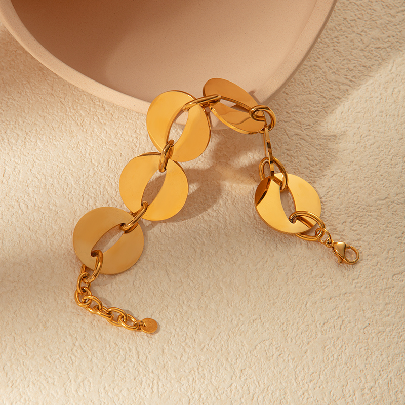 Einfacher Stil Klassischer Stil Pendeln Geometrisch Edelstahl 304 Vergoldet Armbänder In Masse display picture 4