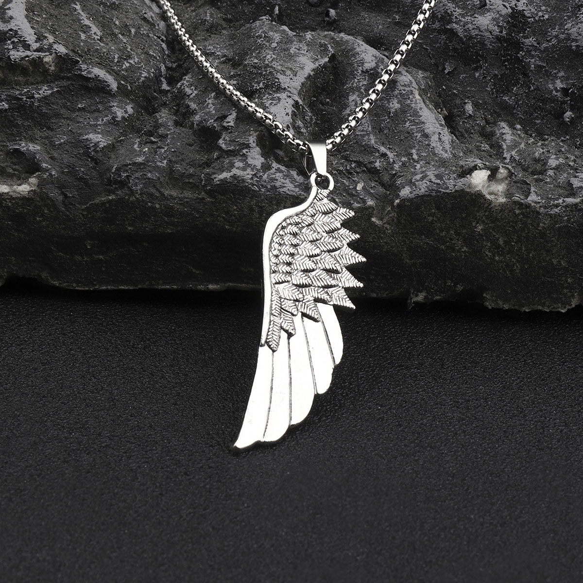 Hip-Hop Cross Wings Angel Zinc Alloy Inlay Plating Zircon Unisex Pendant Necklace display picture 5