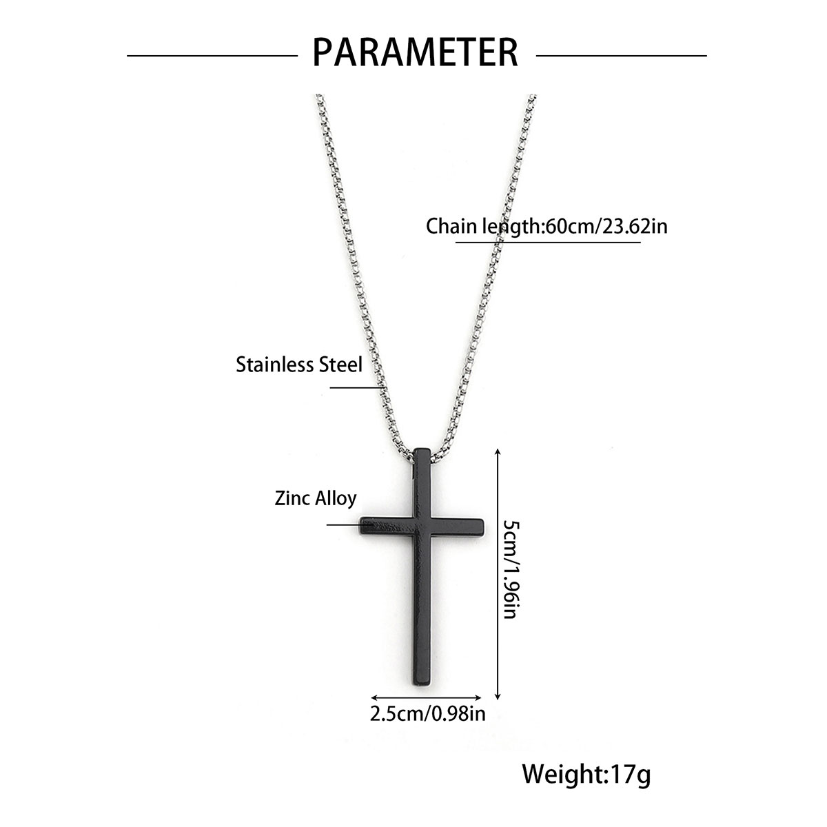 Hip-Hop Cross Wings Angel Zinc Alloy Inlay Plating Zircon Unisex Pendant Necklace display picture 16