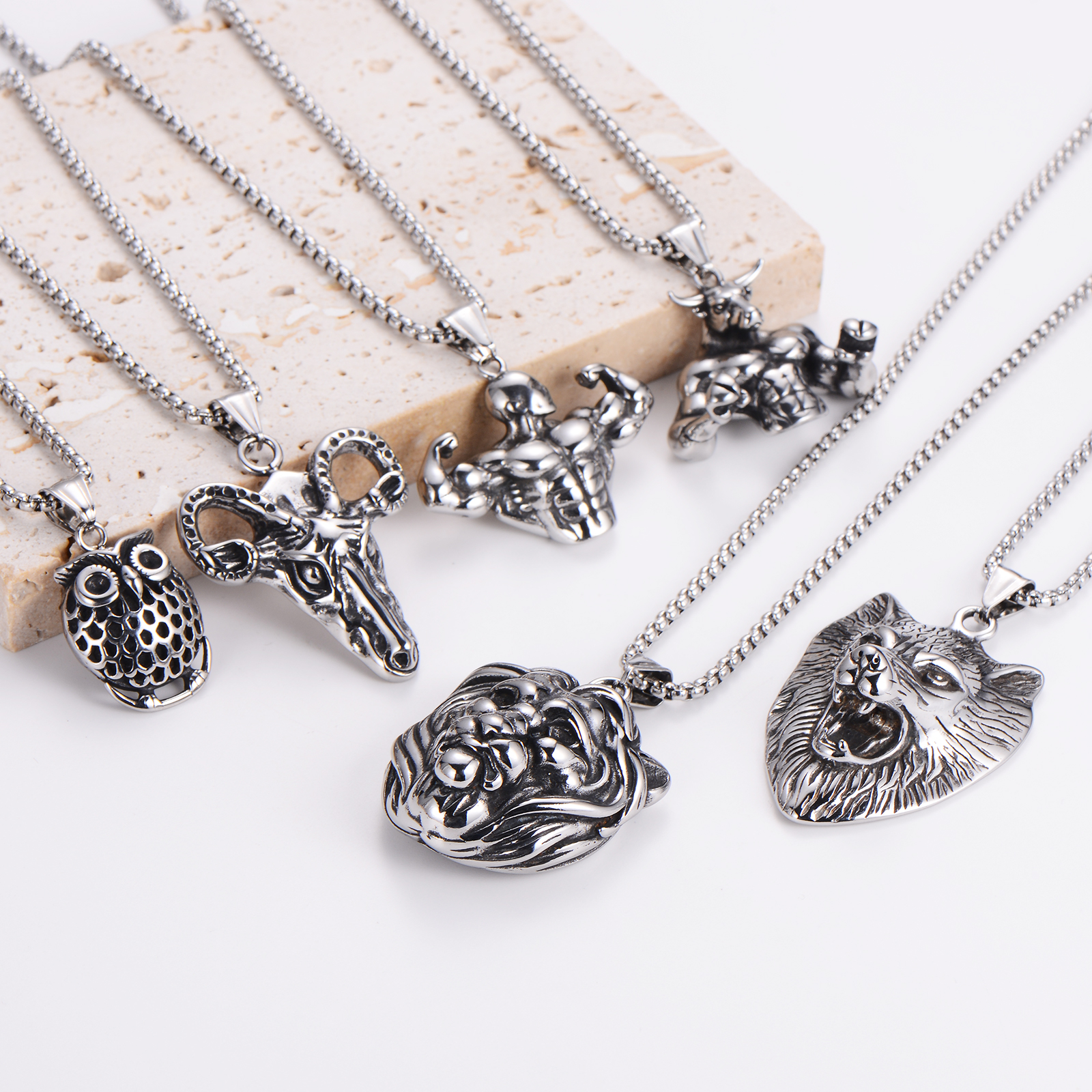 Retro Punk Commute Animal Skull 304 Stainless Steel Women's Pendant Necklace display picture 13