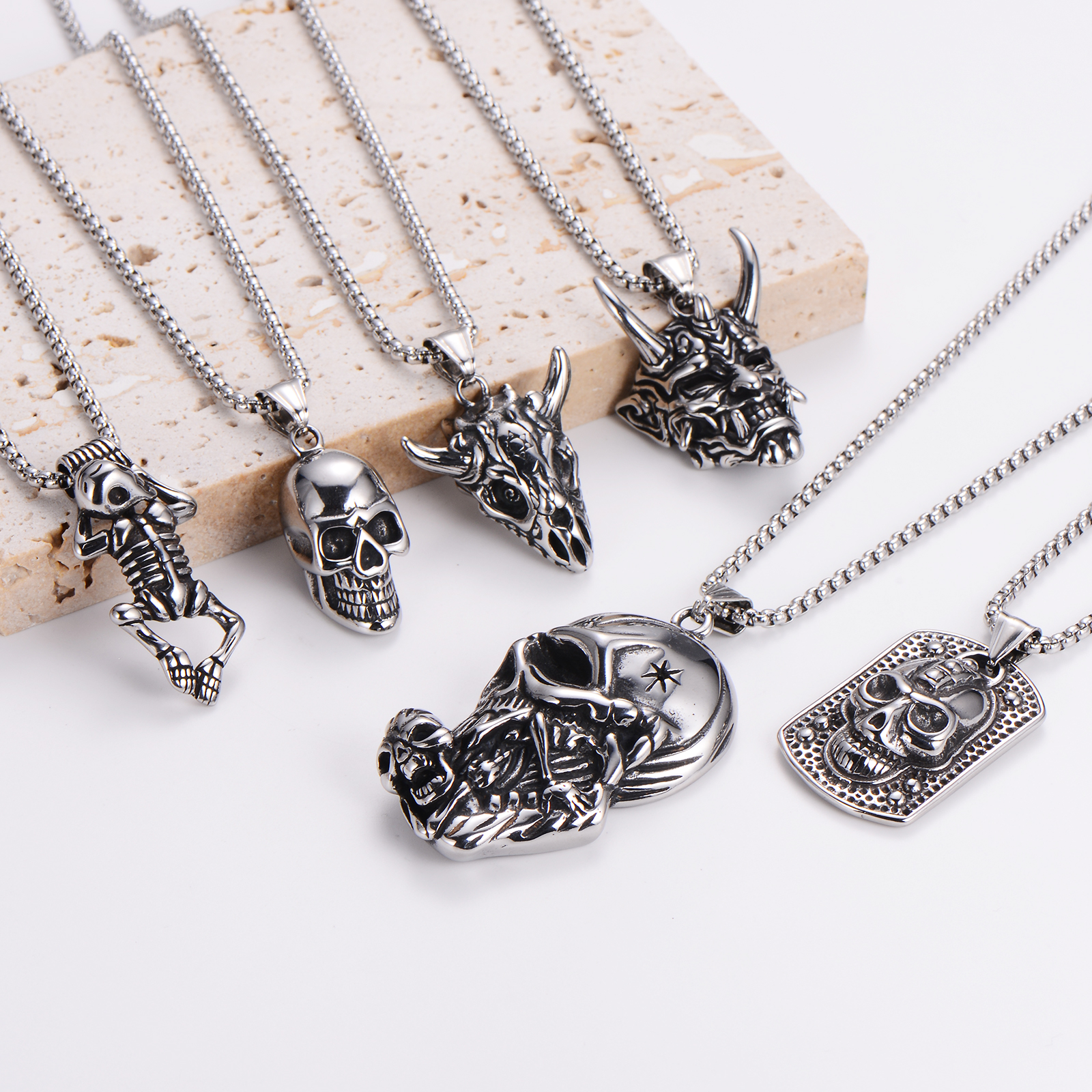 Retro Punk Commute Animal Skull 304 Stainless Steel Women's Pendant Necklace display picture 14