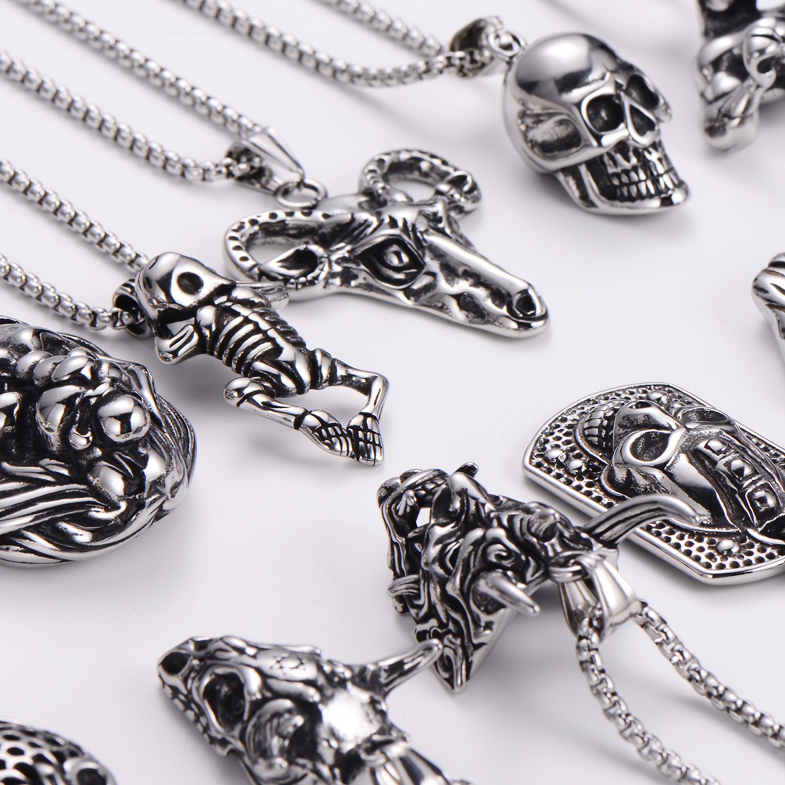 Retro Punk Commute Animal Skull 304 Stainless Steel Women's Pendant Necklace display picture 17