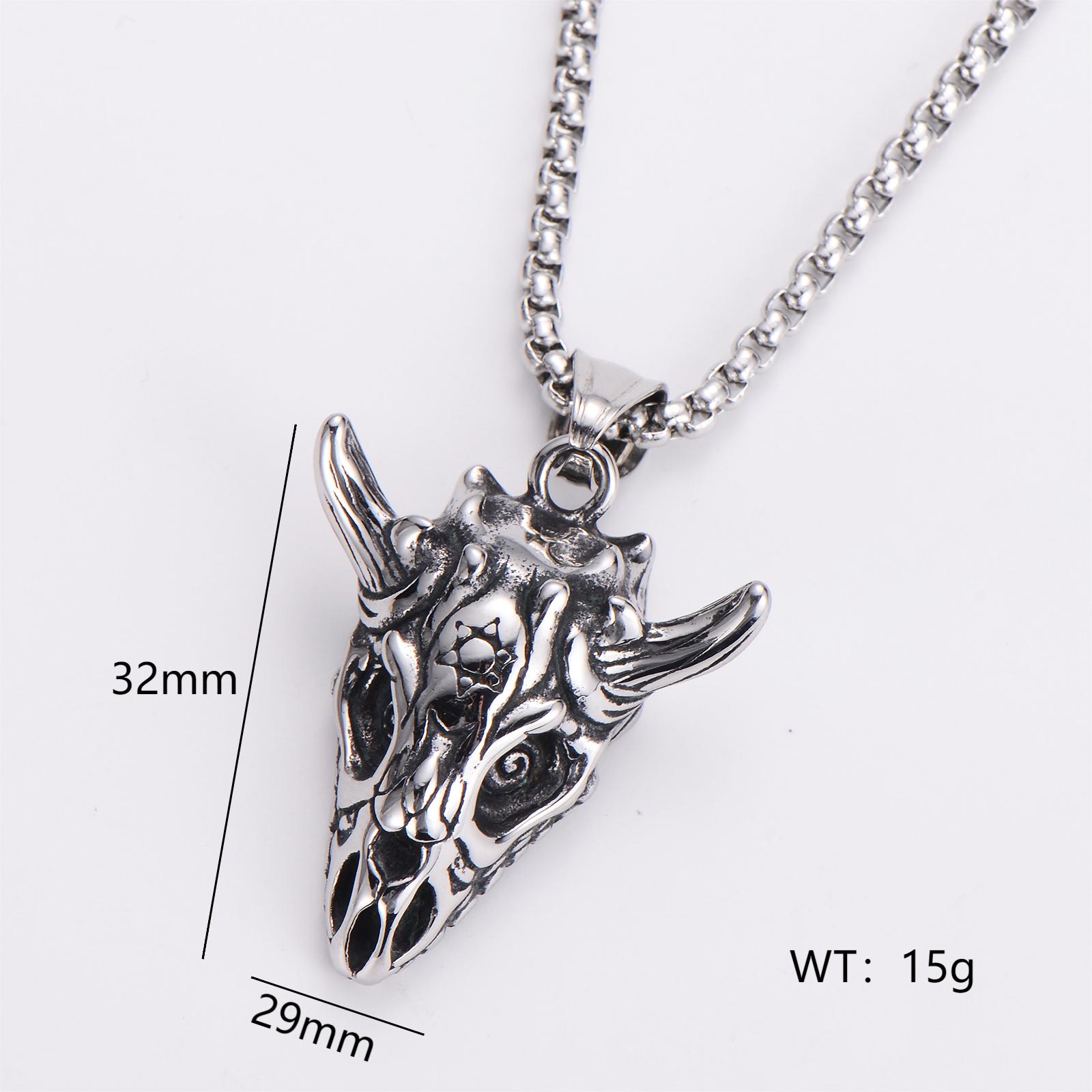Retro Punk Commute Animal Skull 304 Stainless Steel Women's Pendant Necklace display picture 4