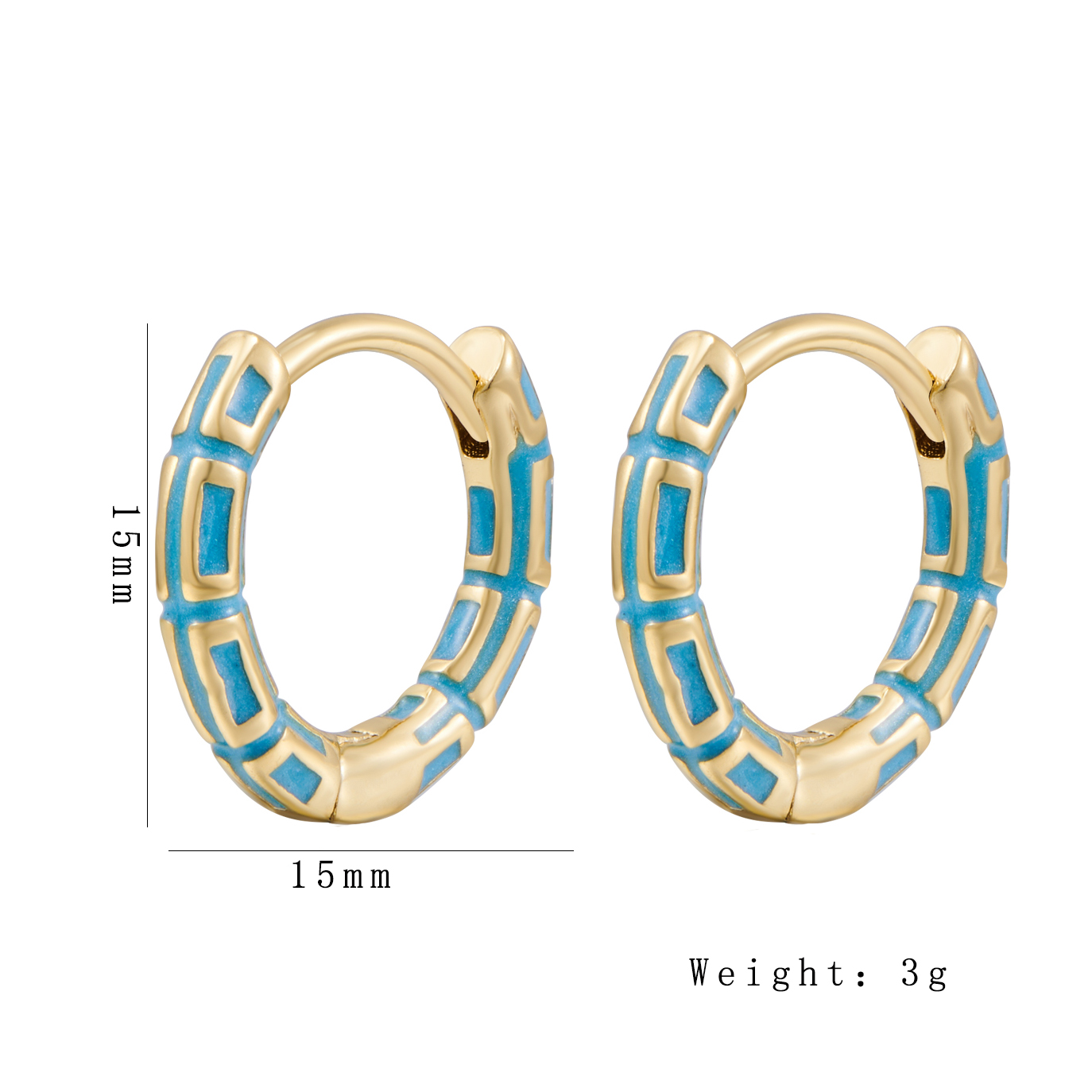 1 Pair Casual Simple Style Commute Circle Round Painted Copper Gold Plated Earrings display picture 2