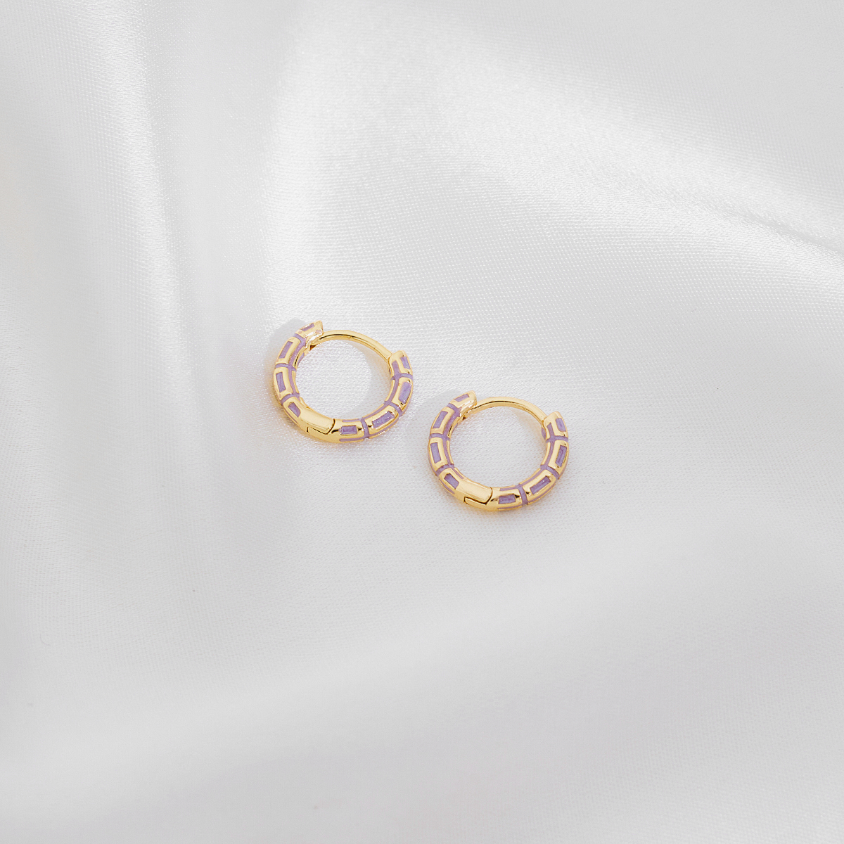 1 Pair Casual Simple Style Commute Circle Round Painted Copper Gold Plated Earrings display picture 9