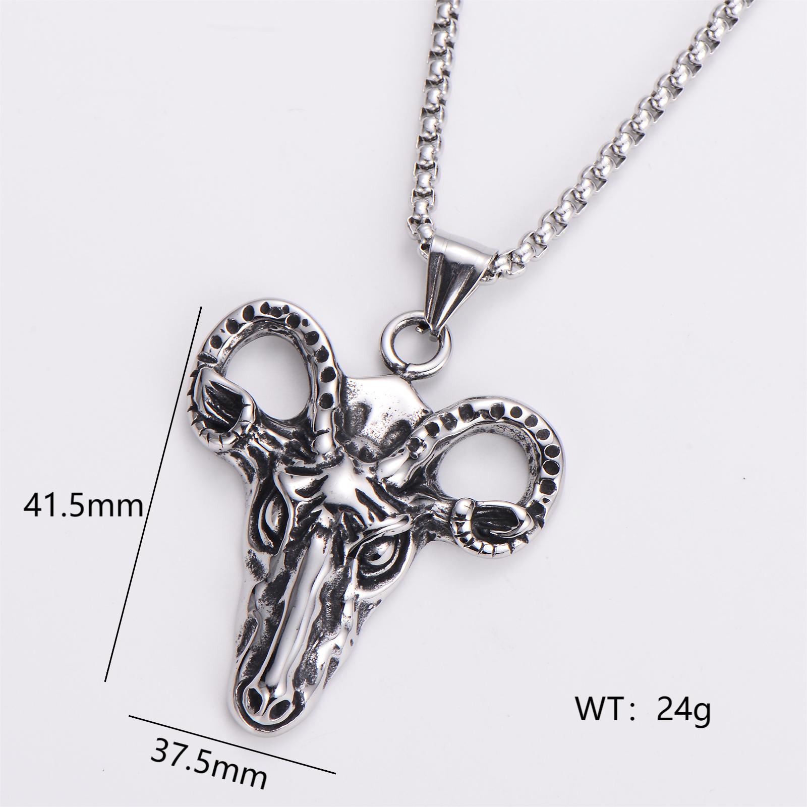 Retro Punk Commute Animal Skull 304 Stainless Steel Women's Pendant Necklace display picture 8