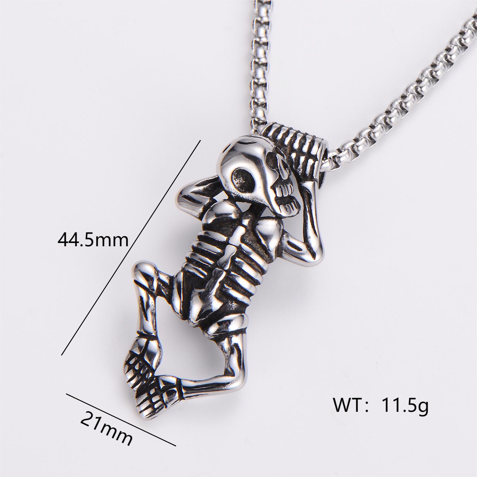 Retro Punk Commute Animal Skull 304 Stainless Steel Women's Pendant Necklace display picture 7