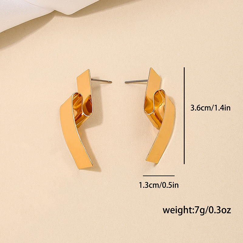 1 Piece Simple Style Classic Style Solid Color Alloy Ear Studs display picture 5