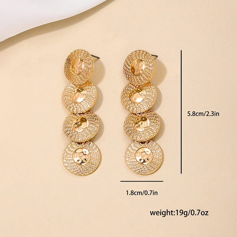 1 Piece Simple Style Classic Style Round Zinc Alloy Drop Earrings display picture 5