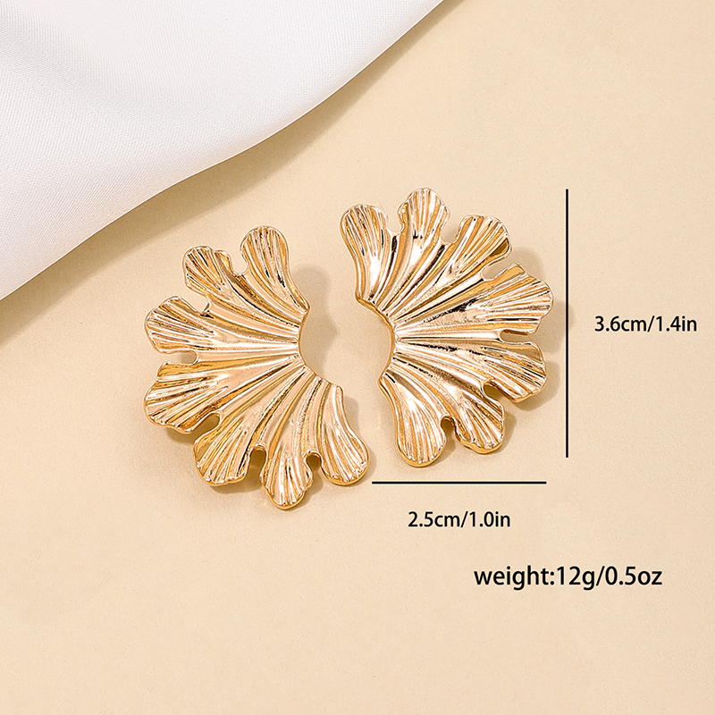 1 Piece Simple Style Classic Style Flower Irregular Zinc Alloy Ear Studs display picture 2