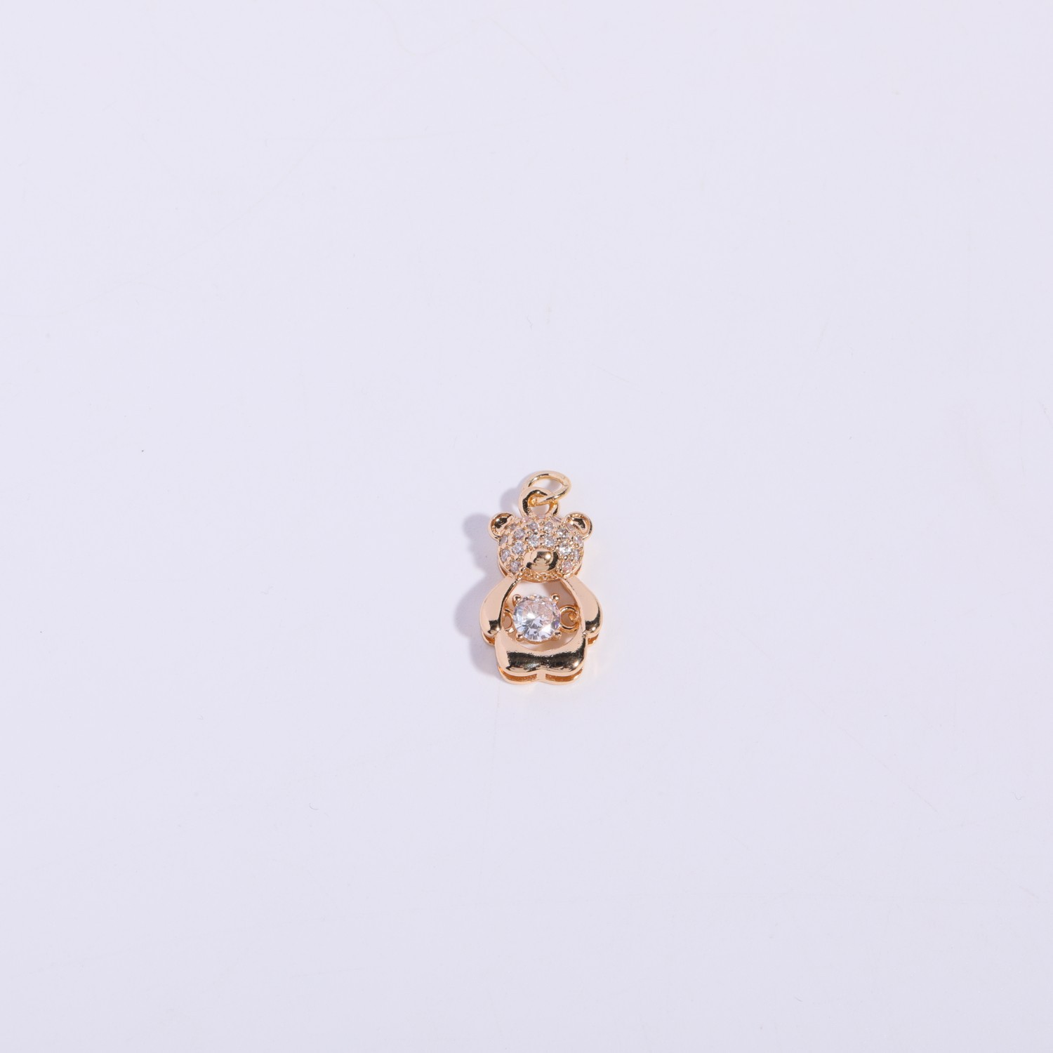 Wholesale Casual Cartoon Style Cute Rainbow Bear Heart Shape Copper Inlay Gold Plated Zircon display picture 3