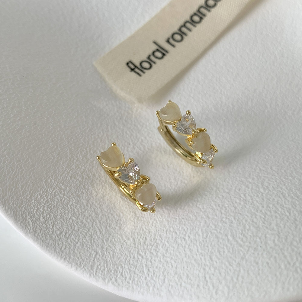 1 Pair Simple Style Classic Style Flower Plating Inlay Copper Zircon 18K Gold Plated Ear Studs display picture 6