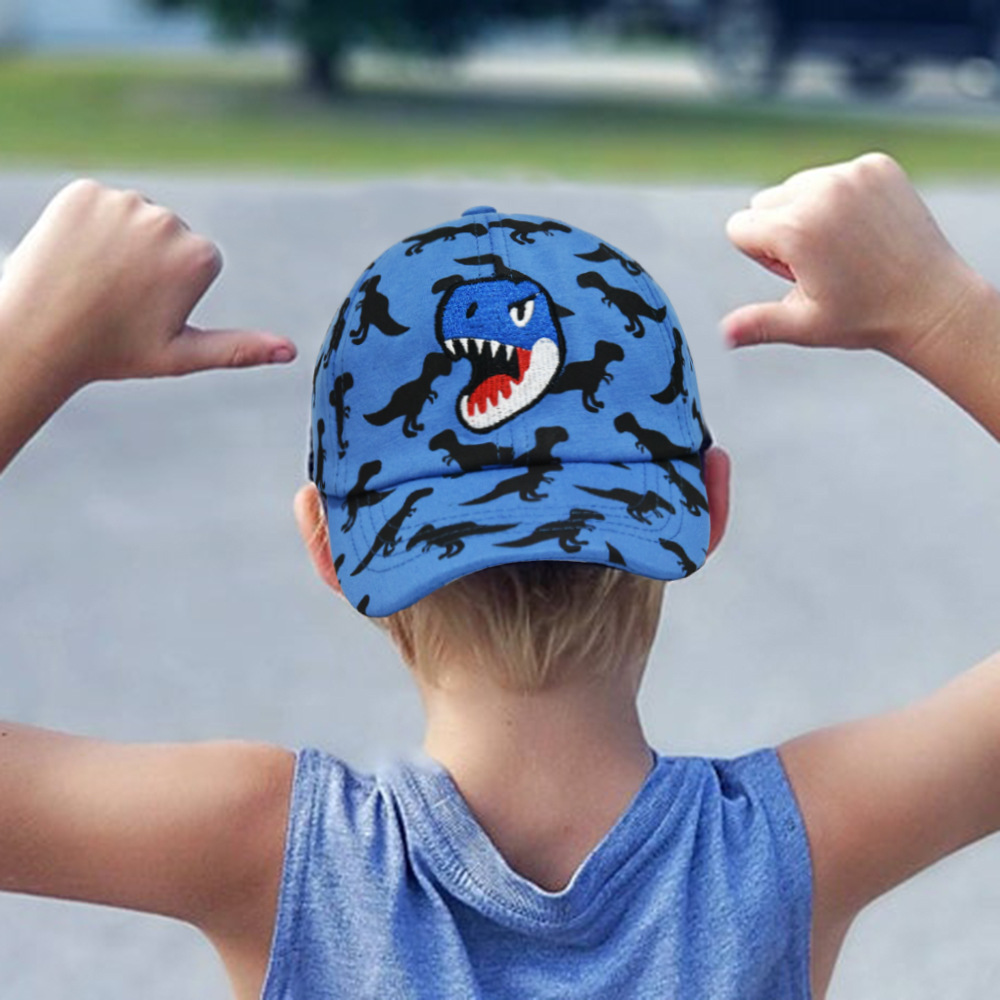 Boy'S Hip-Hop Rock Dinosaur Embroidery Curved Eaves Baseball Cap display picture 2