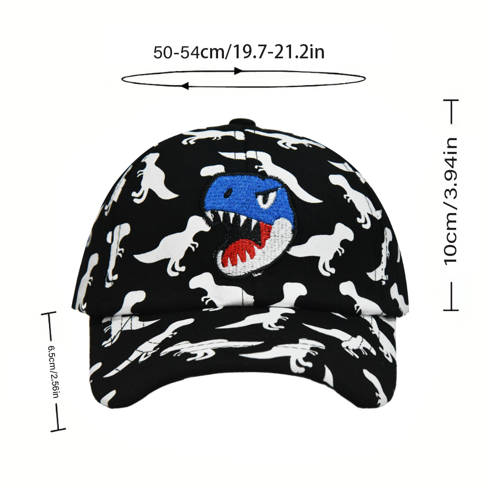 Boy'S Hip-Hop Rock Dinosaur Embroidery Curved Eaves Baseball Cap display picture 3