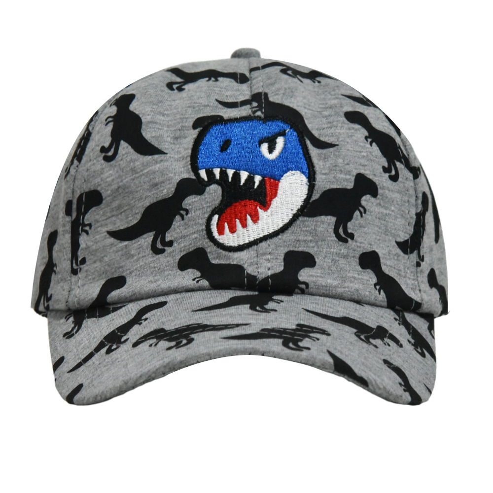 Boy'S Hip-Hop Rock Dinosaur Embroidery Curved Eaves Baseball Cap display picture 8