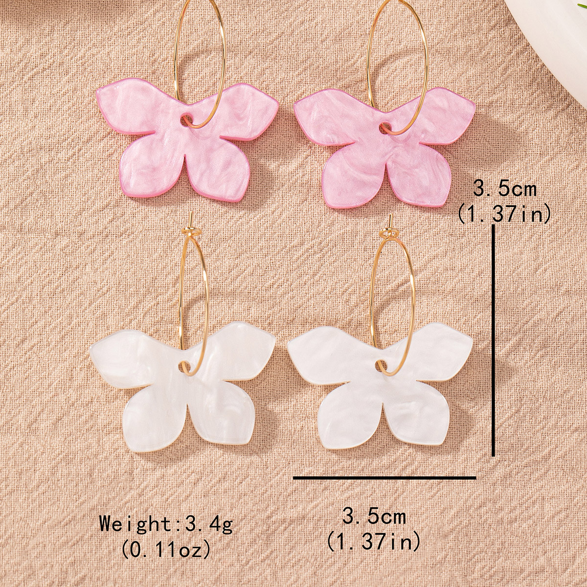 1 Pair Simple Style Classic Style Color Block Resin Copper Alloy Drop Earrings display picture 2