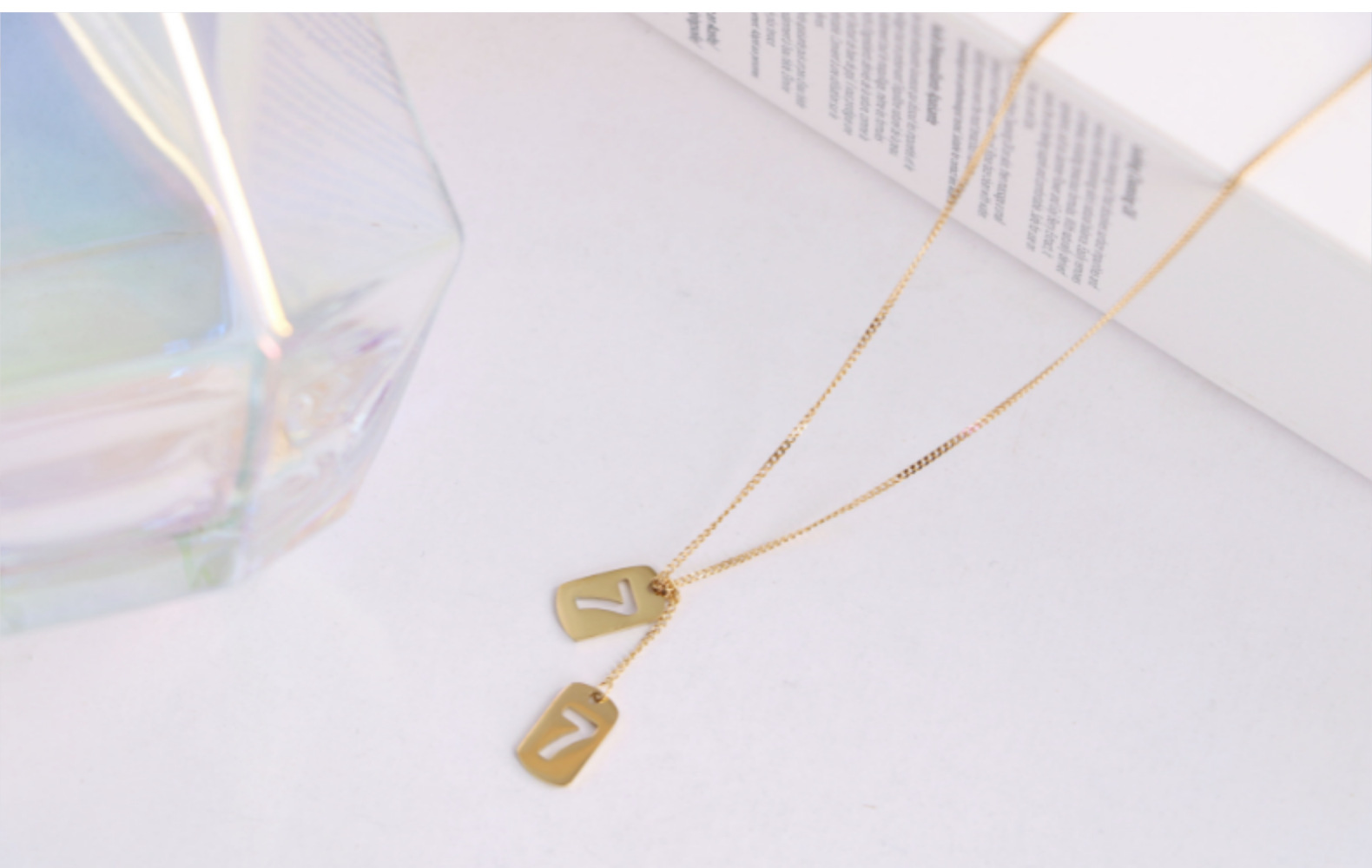 Titan Stahl Vergoldet Einfacher Stil Überzug Anzahl Halskette Mit Anhänger display picture 2