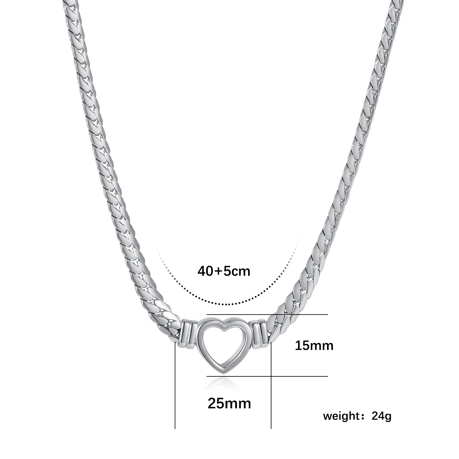 304 Stainless Steel 18K Gold Plated Exaggerated Plating Heart Shape Layered Necklaces display picture 1