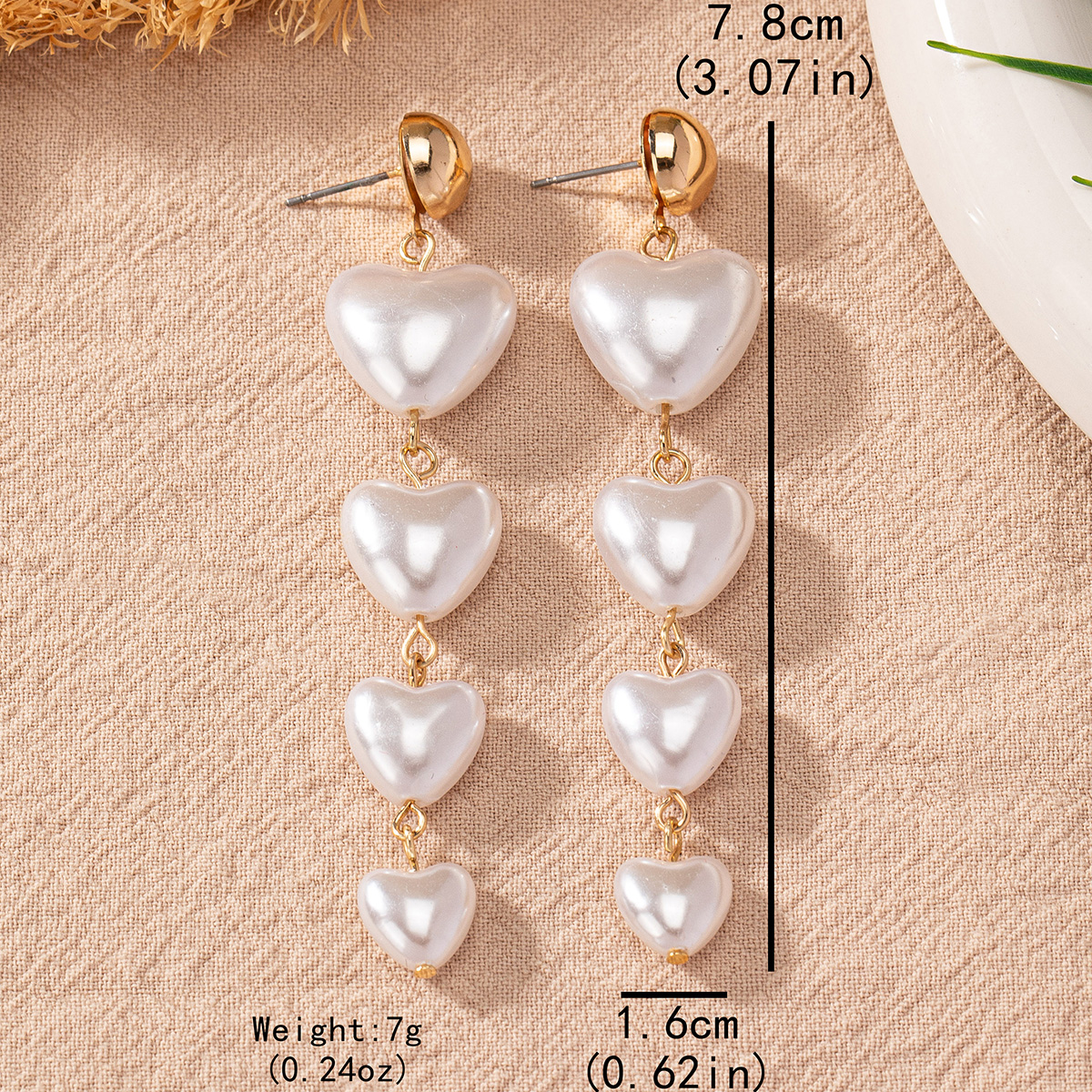 1 Pair Elegant Lady Modern Style Heart Shape Plastic Iron Drop Earrings display picture 6