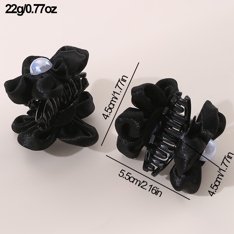 Women's Cute Flower Artificial Pearl Cloth Hair Claws display picture 3
