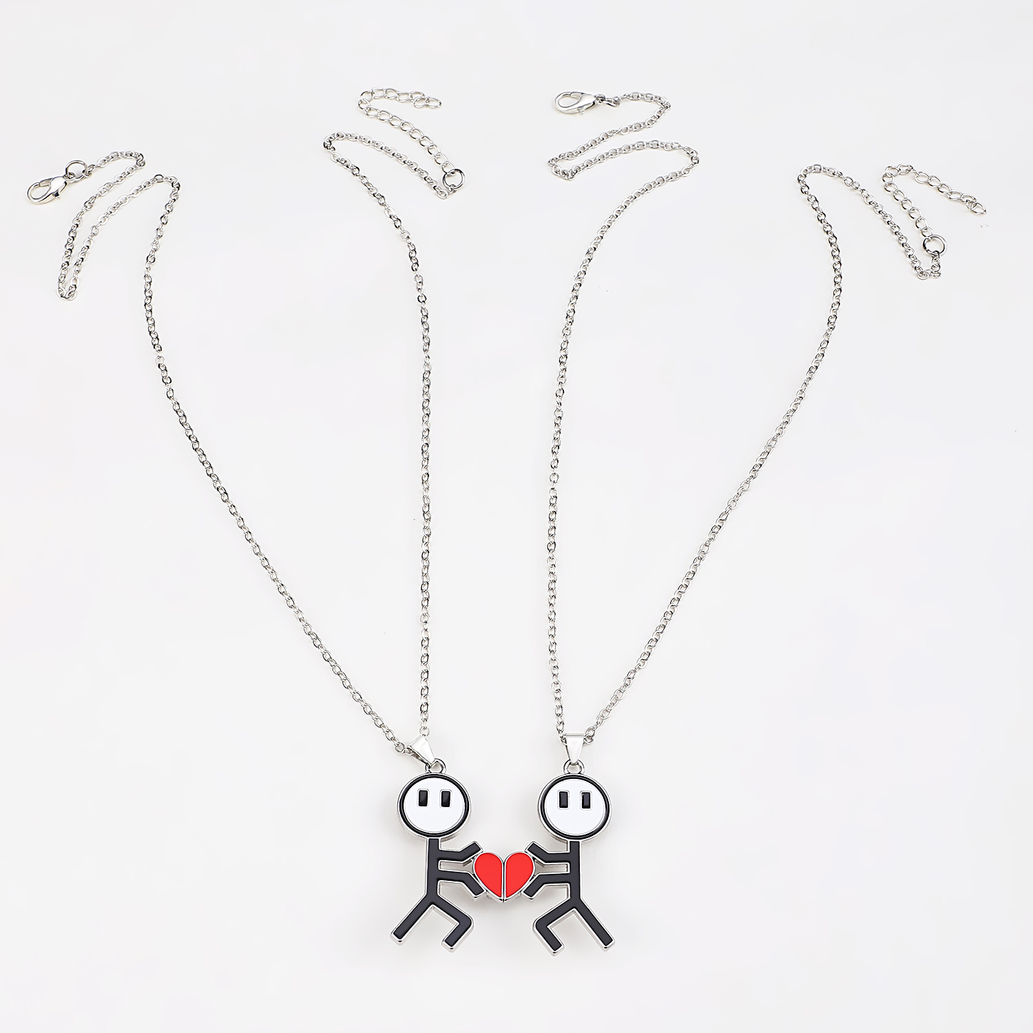 Casual Simple Style Heart Shape Zinc Alloy Couple Pendant Necklace display picture 4