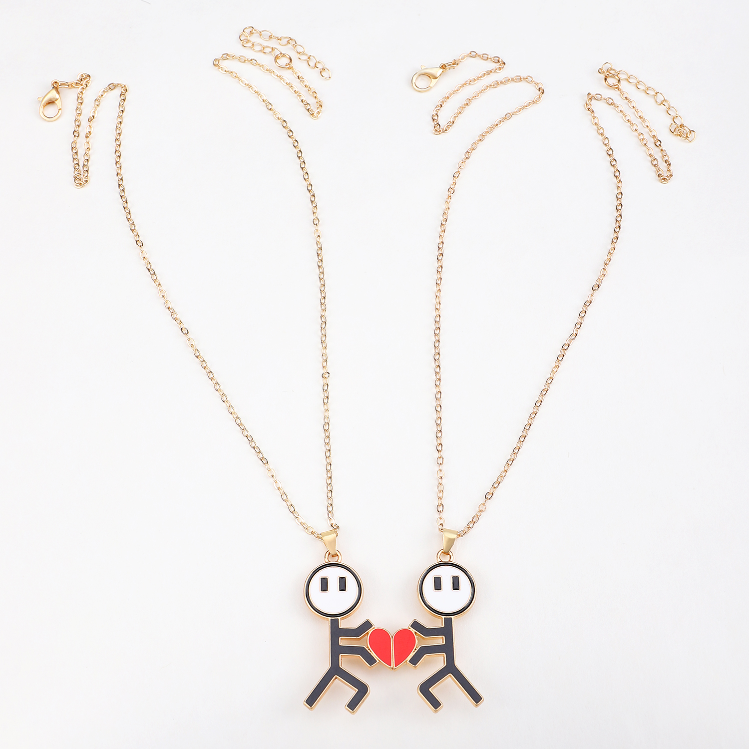Casual Simple Style Heart Shape Zinc Alloy Couple Pendant Necklace display picture 6