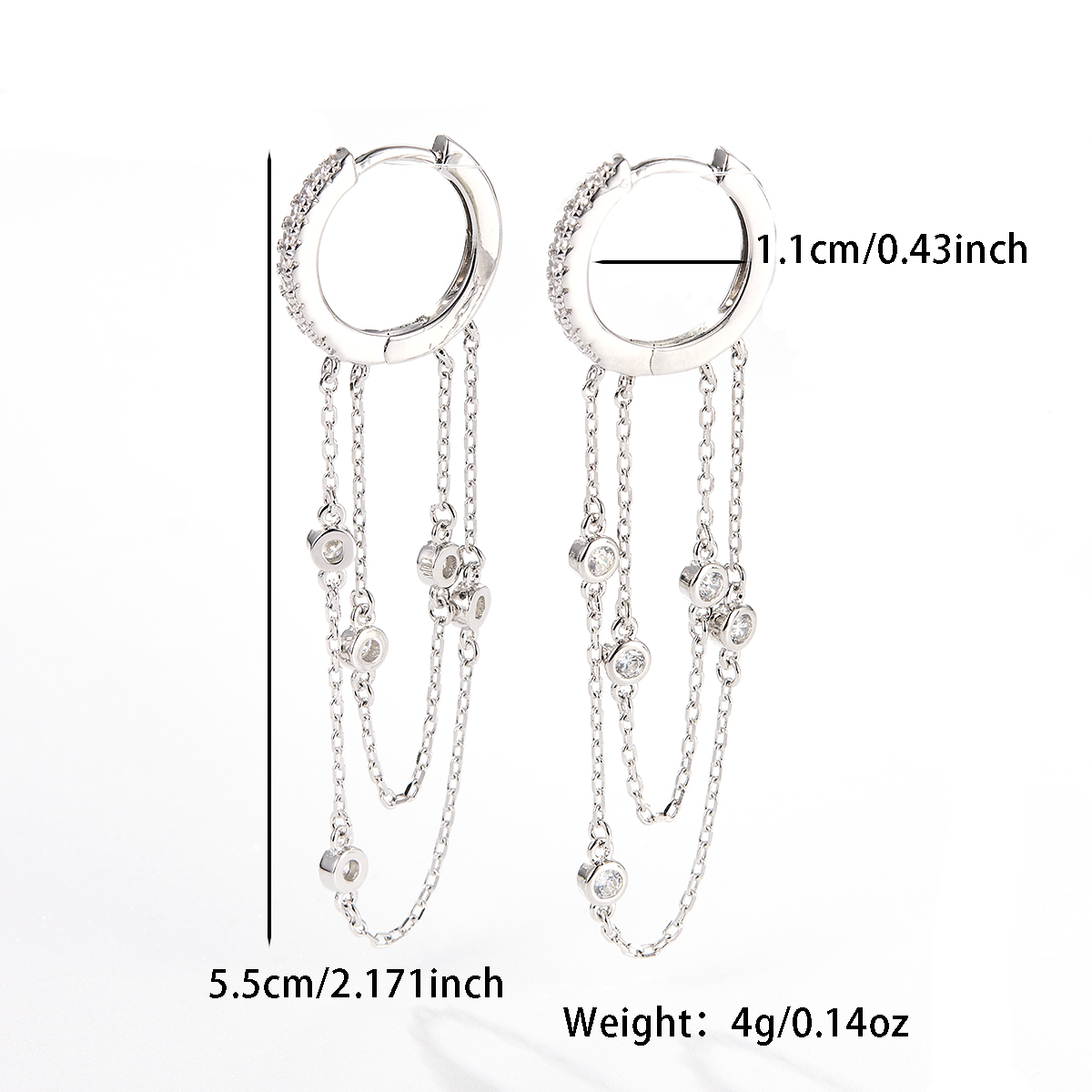 1 Pair Elegant Circle Round Plating Inlay Sterling Silver Zircon White Gold Plated Drop Earrings display picture 1