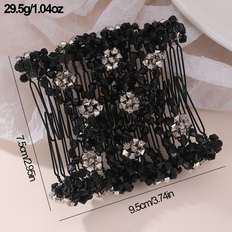 Women's Classic Style Color Block Artificial Pearl Plastic Criss Cross Hair Combs display picture 10