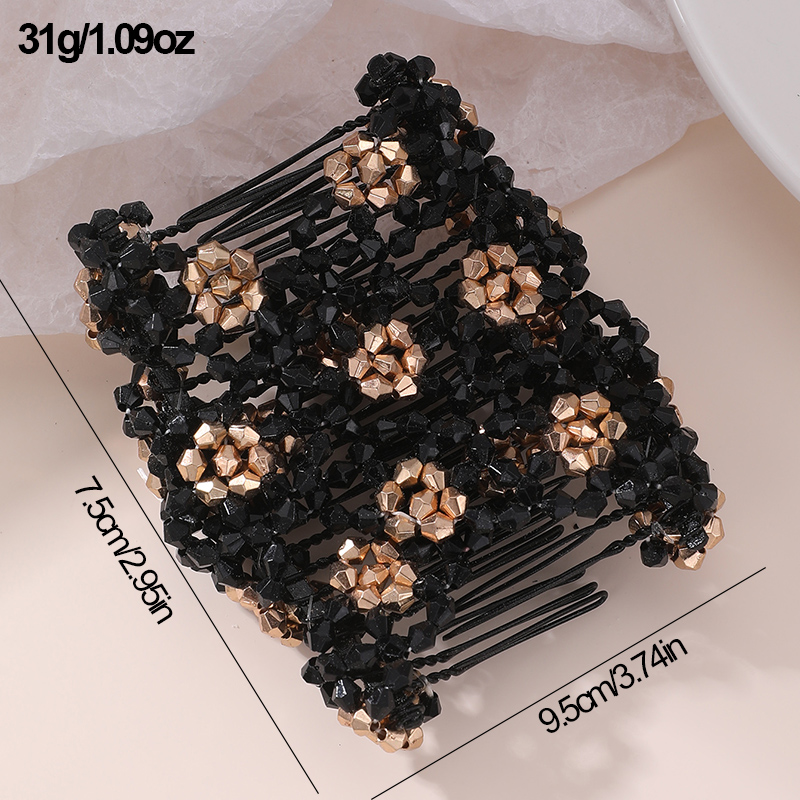 Women's Classic Style Color Block Artificial Pearl Plastic Criss Cross Hair Combs display picture 18