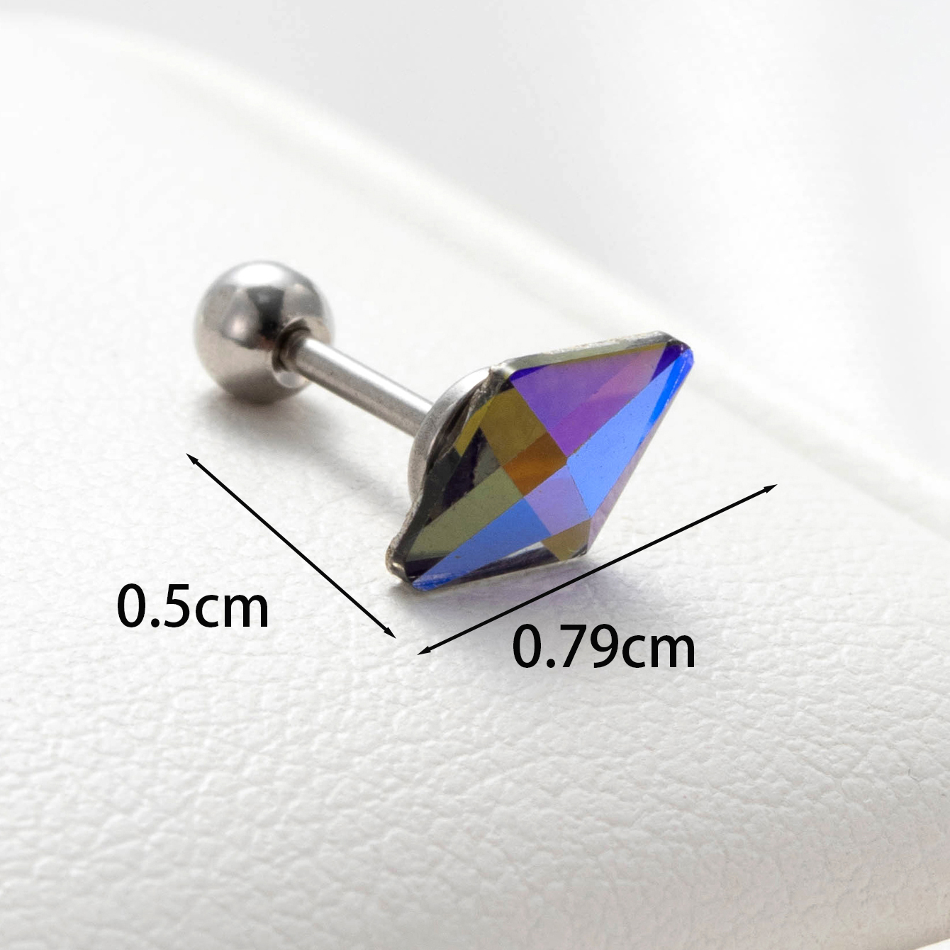 1 Piece Casual Simple Style Rhombus Fish Tail Inlay Copper Zircon Ear Studs display picture 1