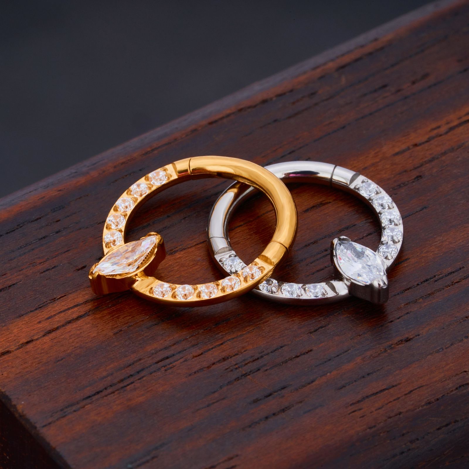 1 Piece Nose Rings & Studs Simple Style Classic Style Color Block Titanium Alloy Plating Inlay Zircon 18K Gold Plated Nose Rings & Studs display picture 3