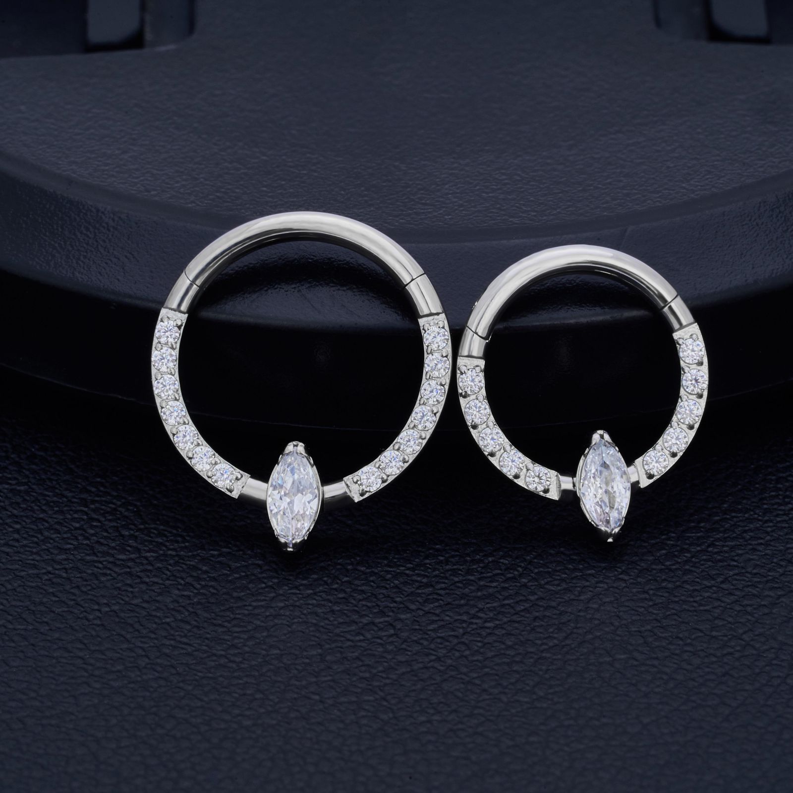 1 Piece Nose Rings & Studs Simple Style Classic Style Color Block Titanium Alloy Plating Inlay Zircon 18K Gold Plated Nose Rings & Studs display picture 5