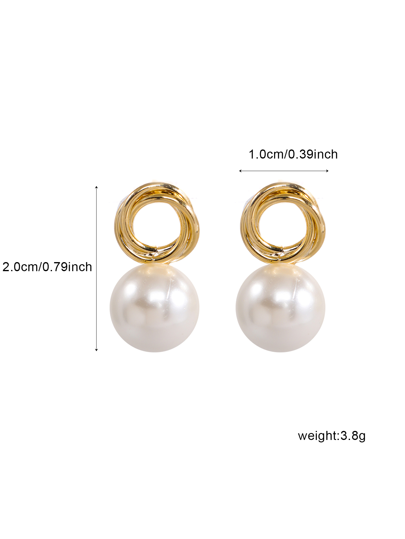 1 Pair Elegant Luxurious Round Plating Inlay Copper Pearl 18K Gold Plated Earrings display picture 5