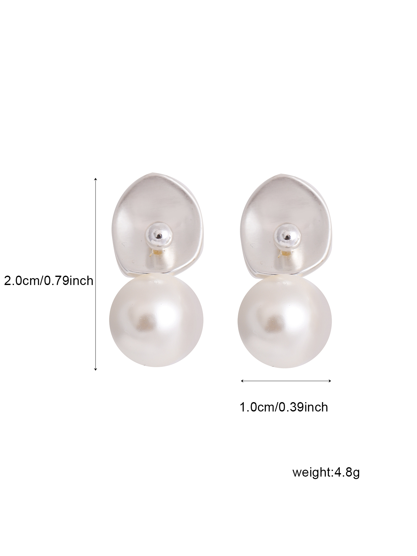 1 Pair Queen Solid Color Solid Color Plating Inlay Copper Pearl Silver Plated Ear Studs display picture 5