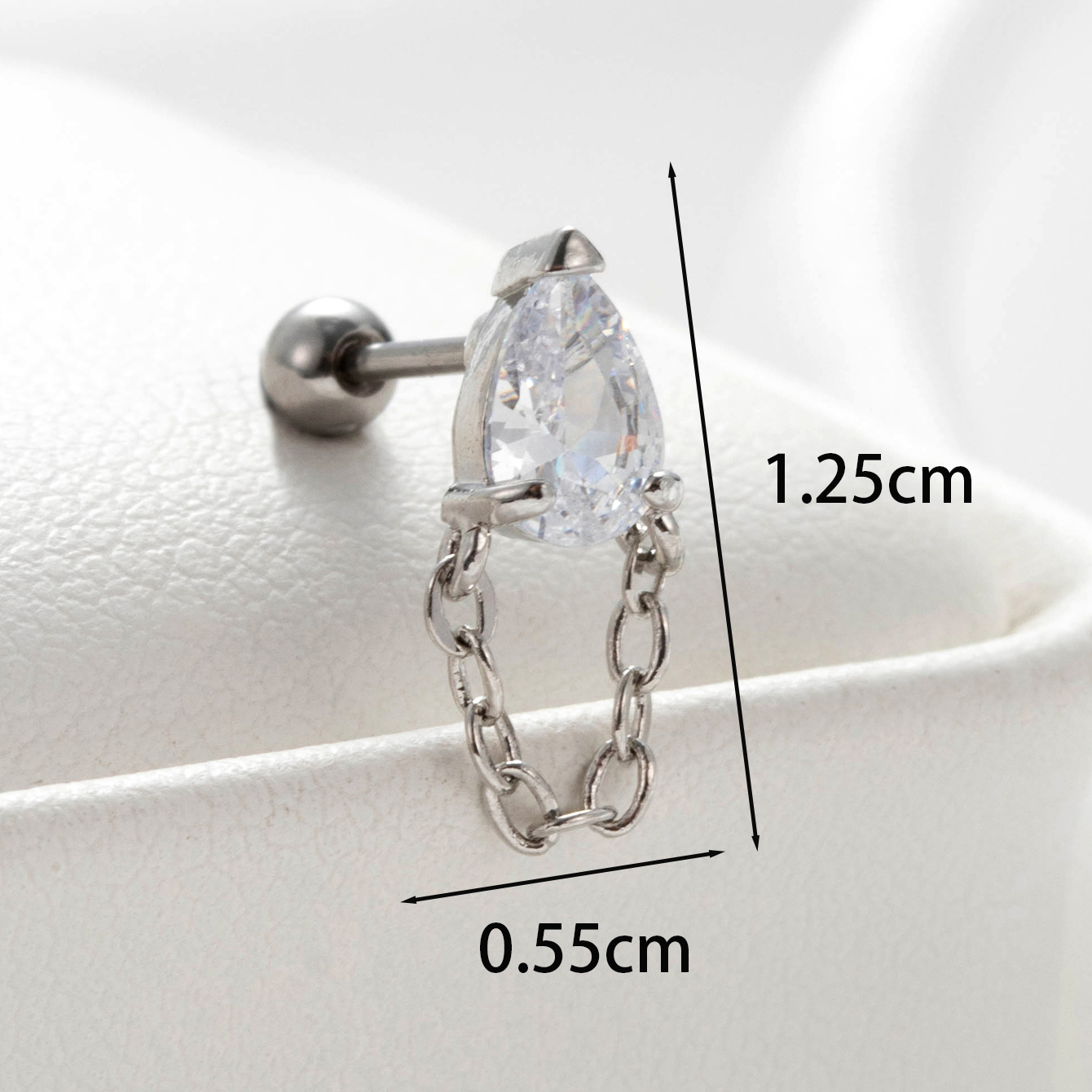 1 Piece Casual Simple Style Water Droplets Flower Chain Inlay Copper Zircon Ear Studs display picture 2