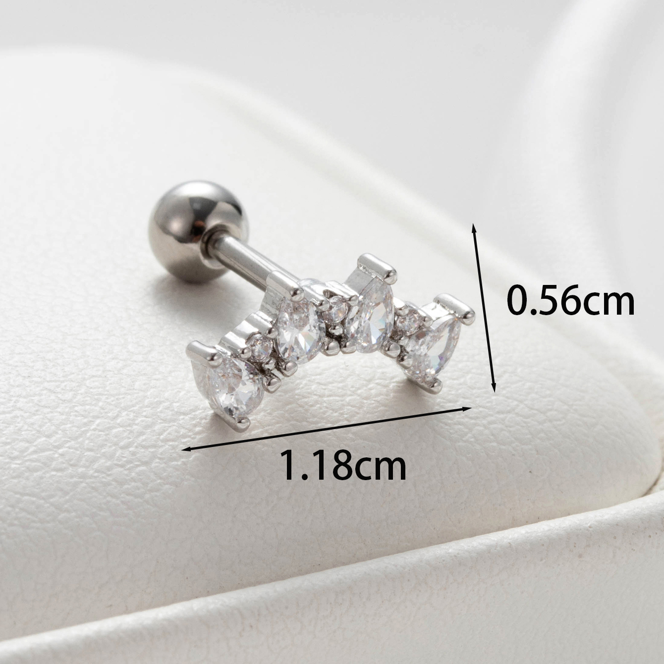 1 Piece Casual Simple Style Water Droplets Flower Chain Inlay Copper Zircon Ear Studs display picture 3