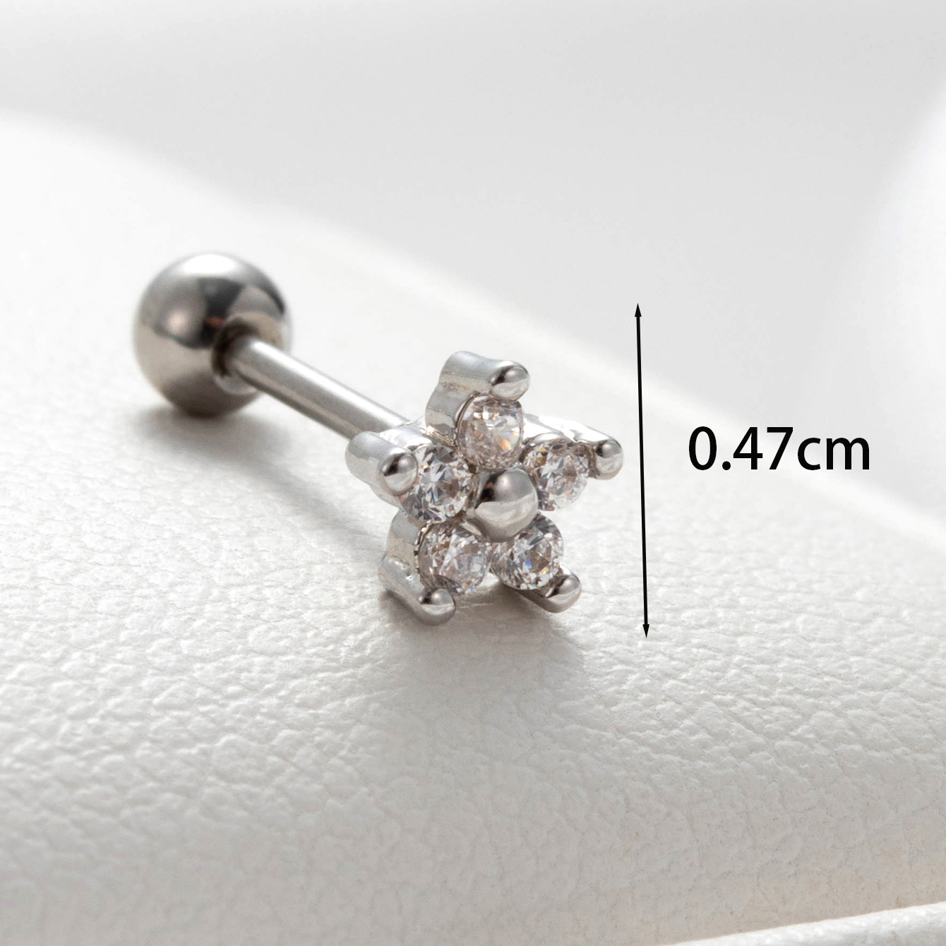 1 Piece Casual Simple Style Water Droplets Flower Chain Inlay Copper Zircon Ear Studs display picture 4