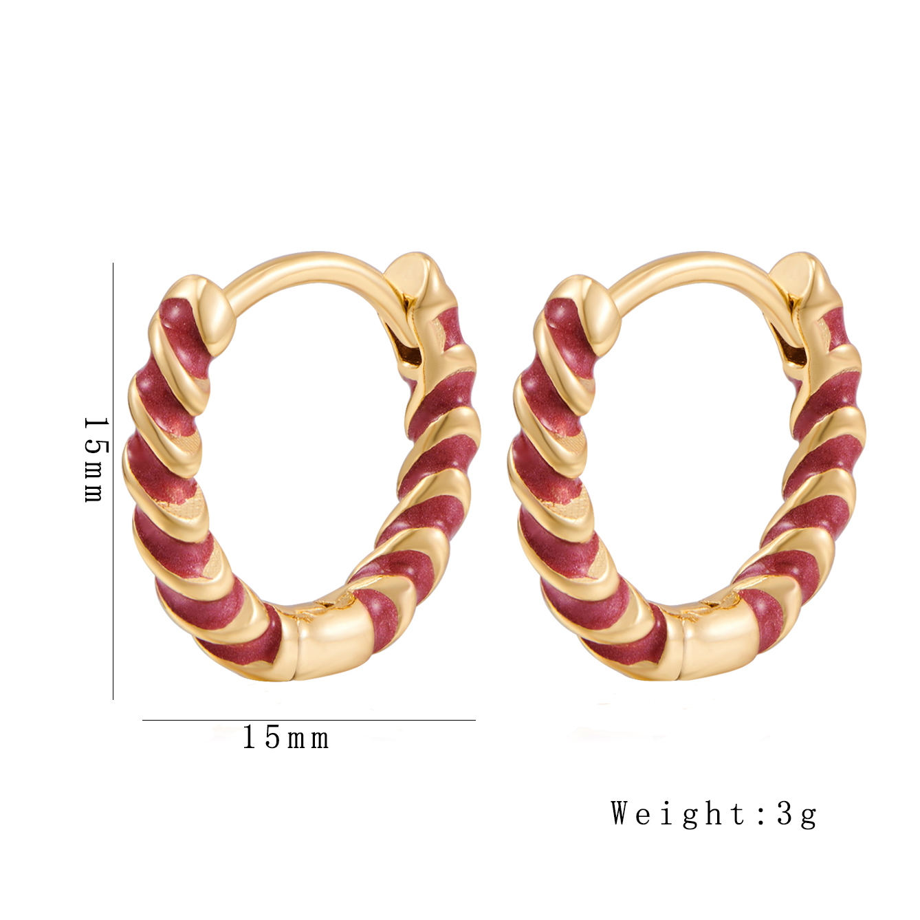 1 Paar Lässig Einfacher Stil Pendeln Kreis Runden Gemalt Emaille Kupfer Ohrringe display picture 1