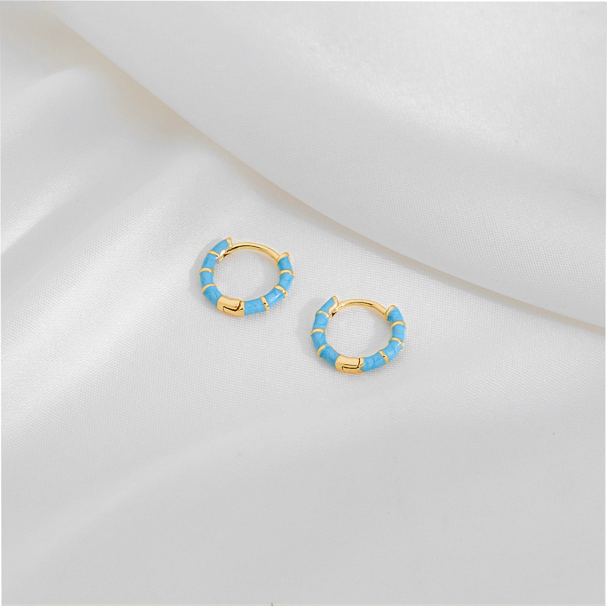 1 Pair Casual Simple Style Commute Circle Round Painted Epoxy Copper Earrings display picture 10