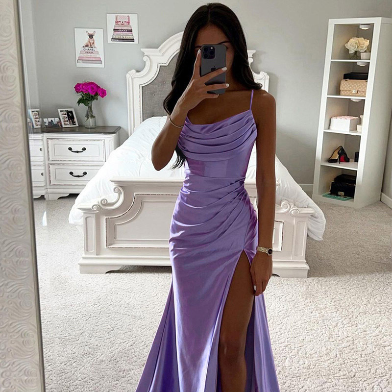 Women's Strap Dress Sexy V Neck Sleeveless Solid Color Maxi Long Dress Daily Date display picture 14