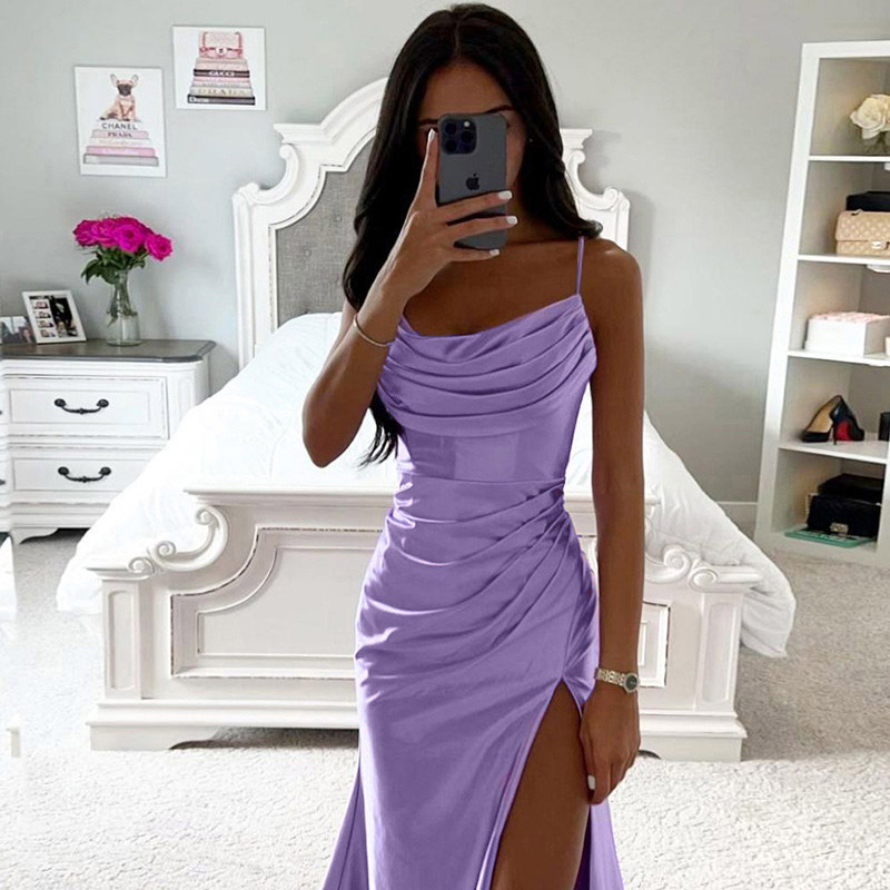Women's Strap Dress Sexy V Neck Sleeveless Solid Color Maxi Long Dress Daily Date display picture 15