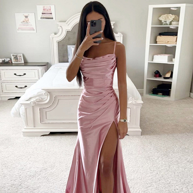 Women's Strap Dress Sexy V Neck Sleeveless Solid Color Maxi Long Dress Daily Date display picture 17