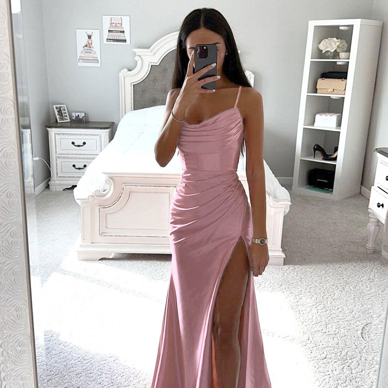 Women's Strap Dress Sexy V Neck Sleeveless Solid Color Maxi Long Dress Daily Date display picture 21