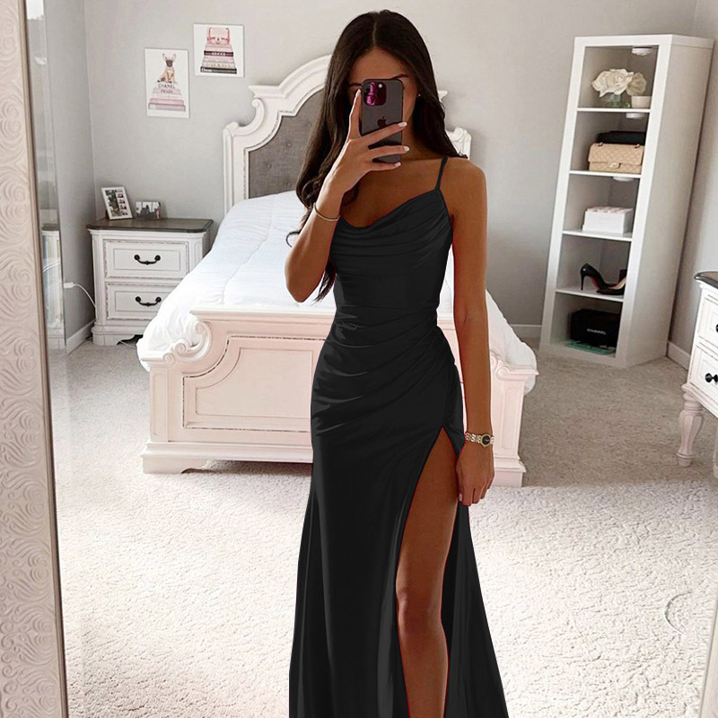 Women's Strap Dress Sexy V Neck Sleeveless Solid Color Maxi Long Dress Daily Date display picture 22