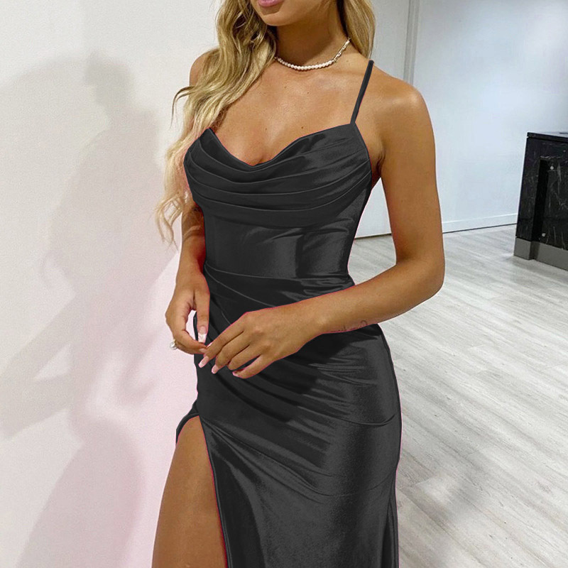 Women's Strap Dress Sexy V Neck Sleeveless Solid Color Maxi Long Dress Daily Date display picture 23