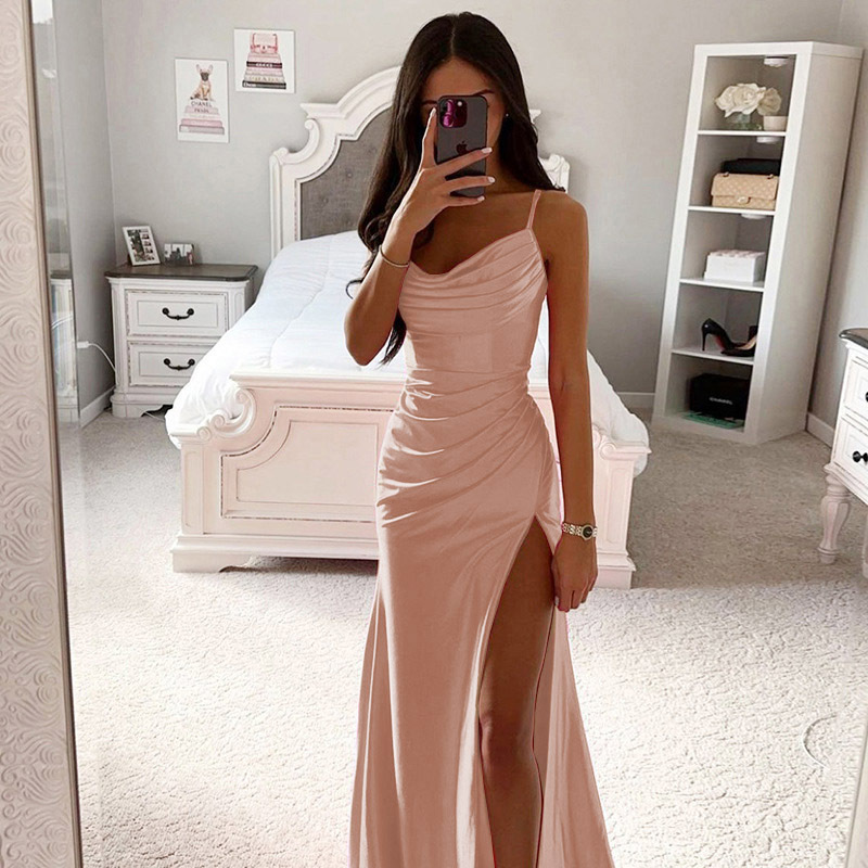 Women's Strap Dress Sexy V Neck Sleeveless Solid Color Maxi Long Dress Daily Date display picture 30