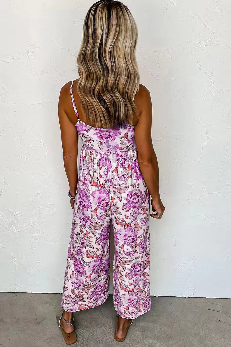 Women's Holiday Daily Vacation Ditsy Floral Ankle-Length Printing Jumpsuits display picture 33