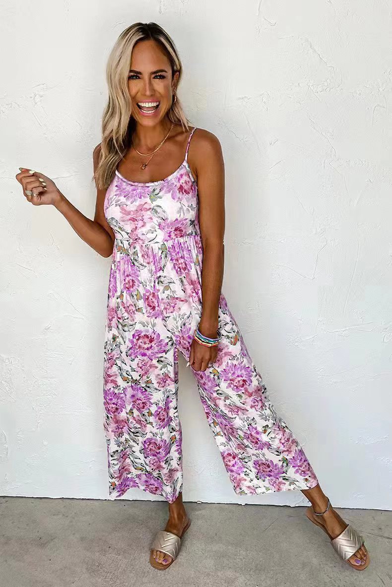 Women's Holiday Daily Vacation Ditsy Floral Ankle-Length Printing Jumpsuits display picture 34