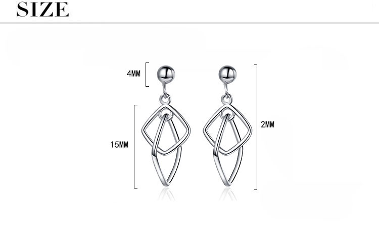 1 Paire Style Simple Rhombe Placage Le Cuivre Boucles D'oreilles display picture 1